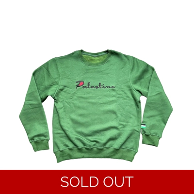 Falestine Palestine script crewneck Forest Green